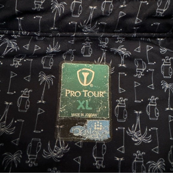 ProTour Athletic Fit Mens XL Full Print Short Sleeve Polo Golf Shirt Dark Blue - Picture 5 of 9
